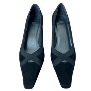 Stuart Weitzman Black Suede Russell Bromley Kitten Heels